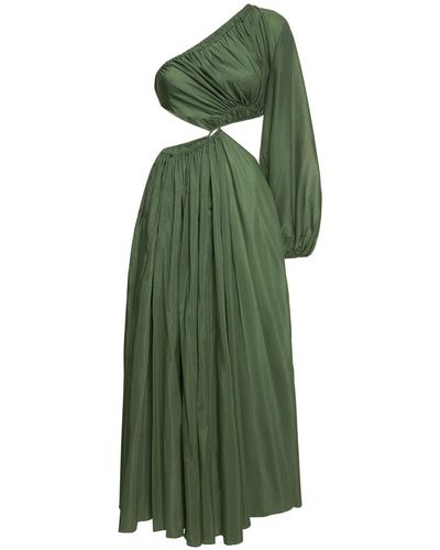 Matteau Asymmetrical Single Shoulder Maxi Dress - Green
