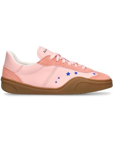 Acne Studios Bars Stars Leather Trainers - Pink