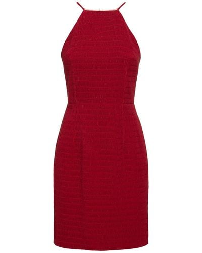 Emilia Wickstead Vestido corto de tweed - Rojo