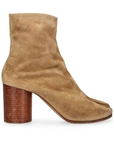 Maison Margiela 80Mm Tabi Suede Ankle Boots - Brown