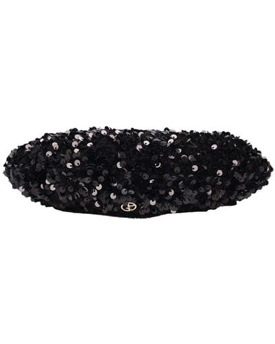 Giorgio Armani Lady Velvet Hat W/ Sequins - Black