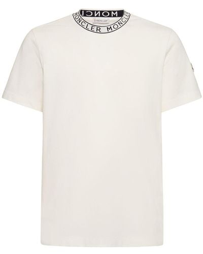 Moncler T-shirt en jersey de coton à logo - Blanc