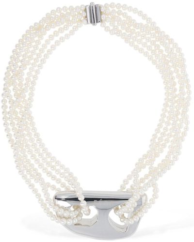 Eera Collier en perles et or 18 k - Blanc