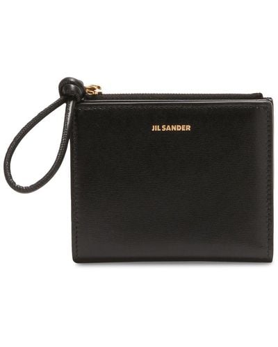 Jil Sander Mini Embossed Leather Wallet - Black