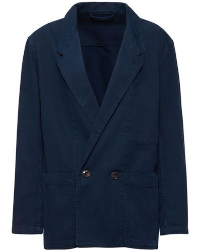 Lemaire Workwear-blazer Aus Baumwolle - Blau