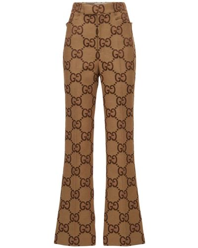 Gucci Cotton Blend Jumbo Gg Straight Pants - Multicolour