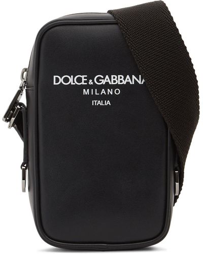 Dolce & Gabbana Kleine Leder -Crossbody -Tasche - Schwarz