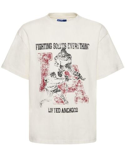Lifted Anchors T-shirt fighting con stampa - Bianco