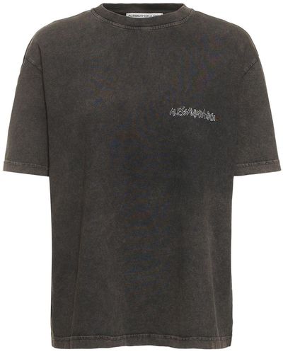 Alessandra Rich T-shirt in jersey con stampa - Nero