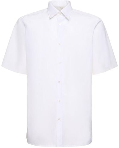 Maison Margiela Kurzärmeliges Hemd Aus Baumwollpopeline - Weiß