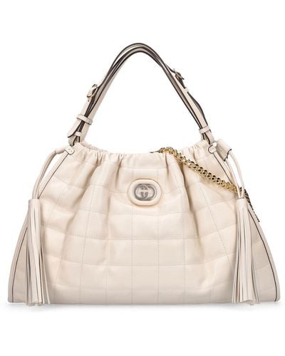 Gucci Deco Quilted Leather Tote Bag - Natur