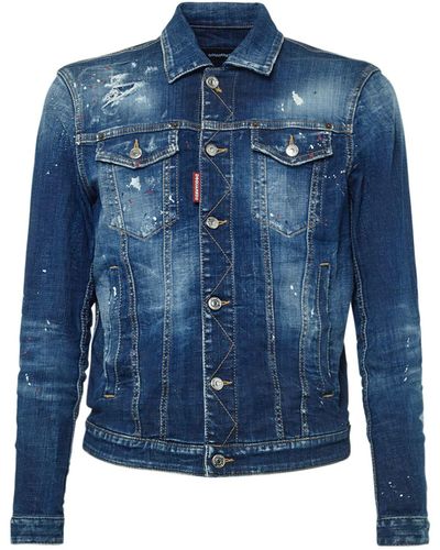 DSquared² Stretch Cotton Denim Jacket - Blue