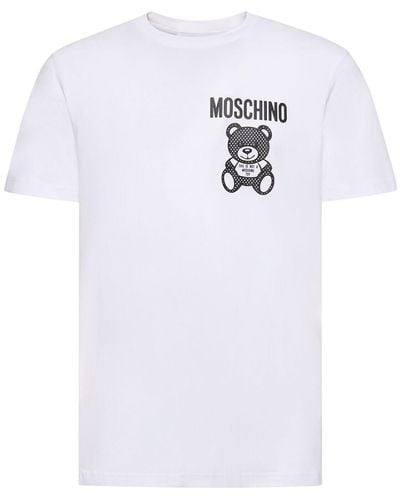Moschino T-shirt Aus Bio-baumwolle Mit Druck - Weiß