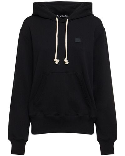 Acne Studios Cotton Jersey Hooded Sweatshirt - Black