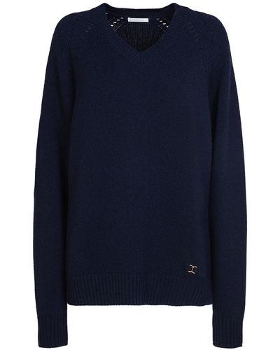 Chloé Cashmere Knit Crewneck Sweater - Blue