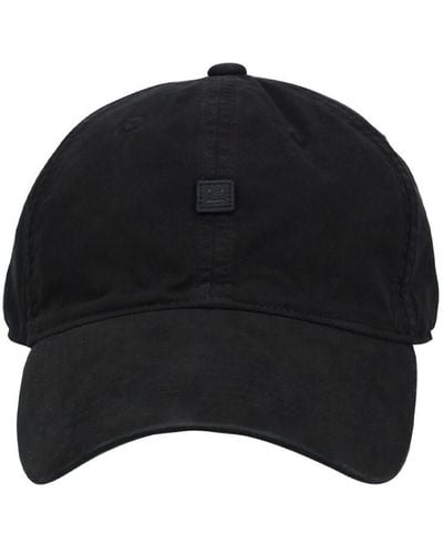 Acne Studios Cunov Face Cotton Baseball Hat - Black