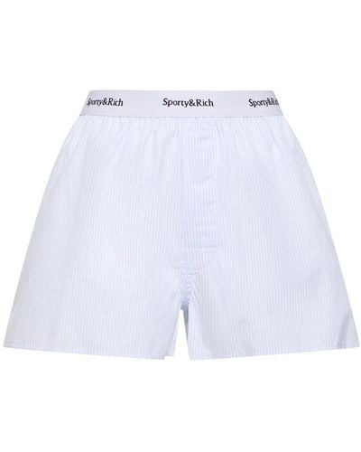 Sporty & Rich Serif Logo Boxer Shorts - White