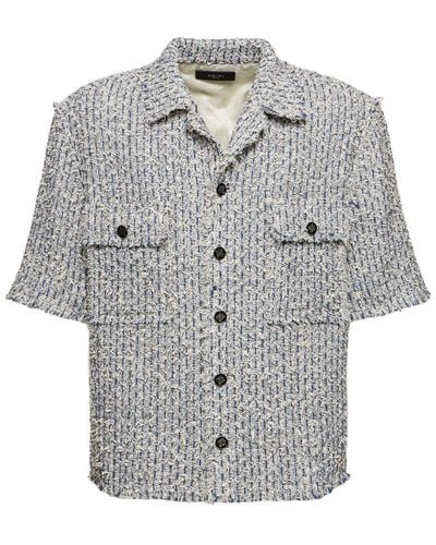 Amiri Camisa de tweed de algodón con manga corta - Gris