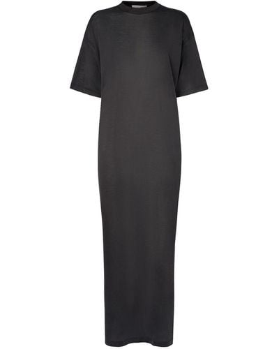 The Row Simo Cotton Jersey Long Dress - Black