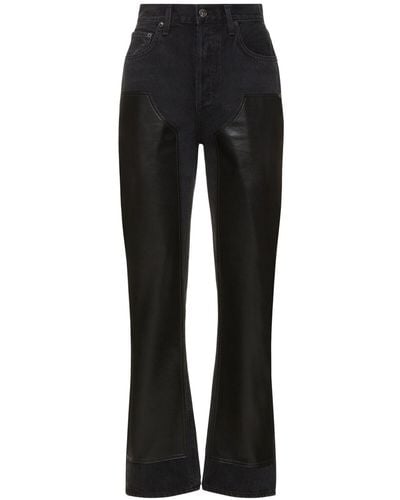 Agolde Jeans dritti ryder in cotone distressed - Nero
