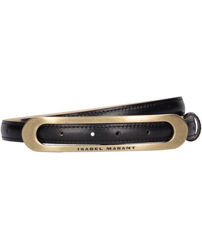 Isabel Marant Leyden Leather Belt - White