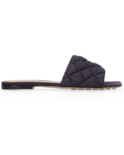 Bottega Veneta 10mm Denim Slide Flats - Blue