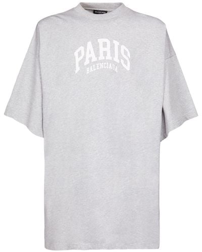 Balenciaga Over Paris Cotton T-Shirt - White