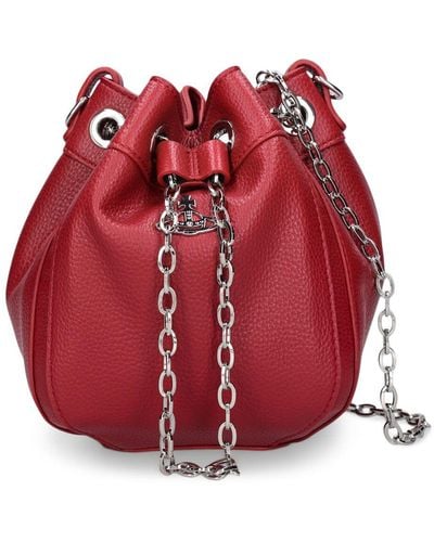 Vivienne Westwood Small Chrissy Faux Leather Bucket Bag - Red