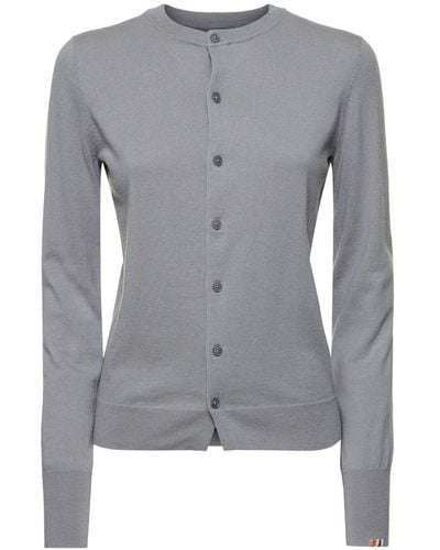 Extreme Cashmere A Little Bit Cotton & Cashmere Cardigan - Grey