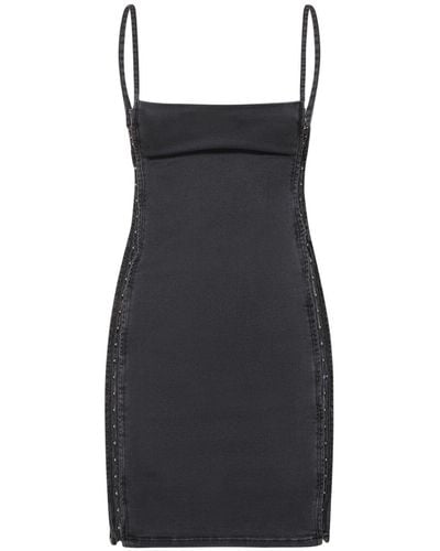 Y. Project Sleeveless Denim Mini Dress W/Hooks - Black
