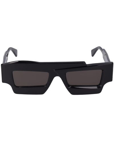 Kuboraum X12 Square Asymmetric Acetate Sunglasses - Black