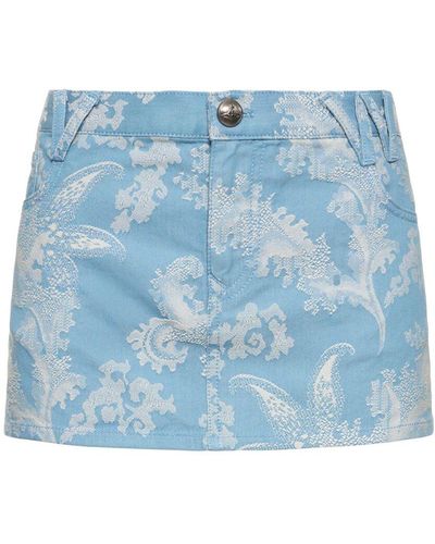 Vivienne Westwood Foam Cotton Jacquard Mini Skirt - Blue