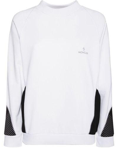 Moncler Sweat-shirt En Jersey De Coton À Logo - Blanc