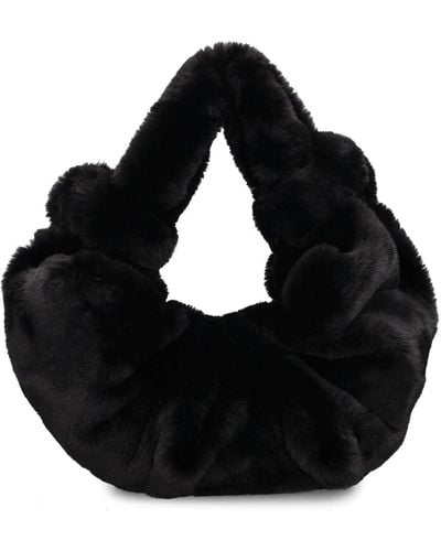 Simon Miller Large Lopsy Faux Fur Shoulder Bag - Black