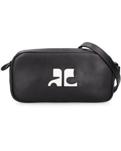 Courreges Ac Leather Shoulder Bag - Black
