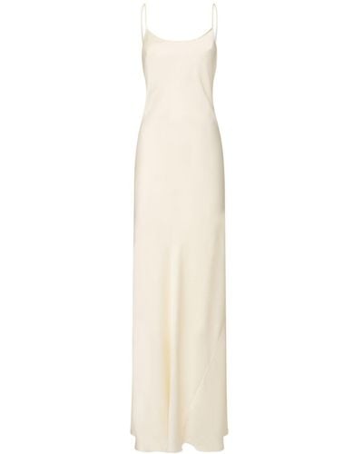 Victoria Beckham Bodenlanges Kleid Aus Viskosemischgewebe "cami" - Weiß