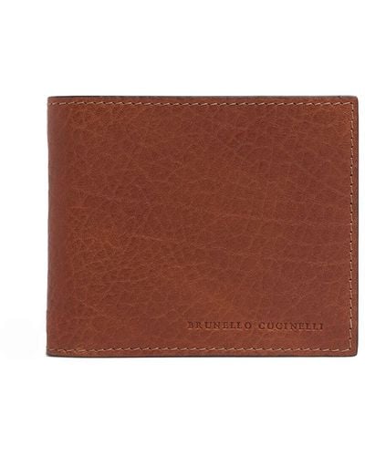 Brunello Cucinelli Leather Logo Wallet - Red