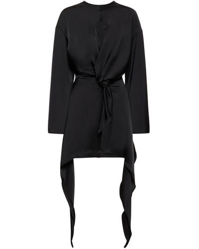 The Attico Louie Satin Cutout Mini Dress - Black