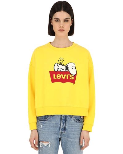 Levi's X Peanuts – Legeres Sweatshirt mit Logo - Gelb