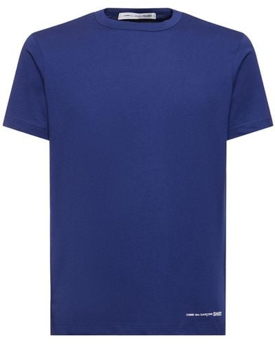 Comme des Garçons T-shirt Aus Baumwolle Mit Logodruck - Blau