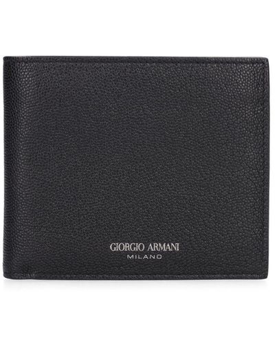 Giorgio Armani Leather Bifold Wallet - Gray