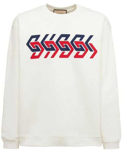 Gucci Sweat-shirt En Coton À Logo - Blanc