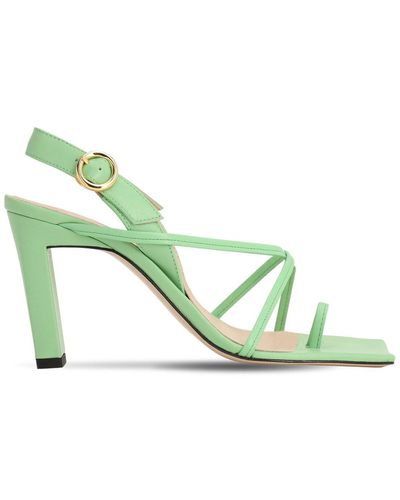Wandler 85mm Elza Leather Toe Ring Sandals - Green