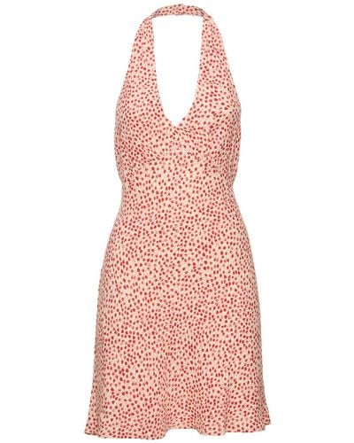 Reformation Delanie Printed Viscose Mini Dress - Pink