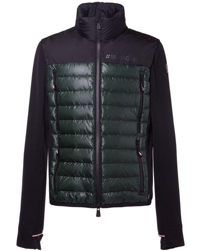 3 MONCLER GRENOBLE Strickjacke Aus Nylon Mit Reißverschluss - Schwarz