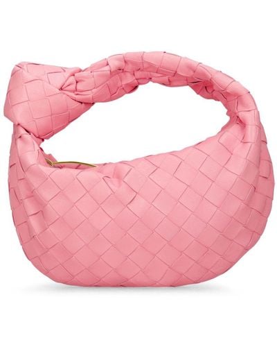 Bottega Veneta Mini Jodie Intrecciato Leather Top-handle Bag - Pink