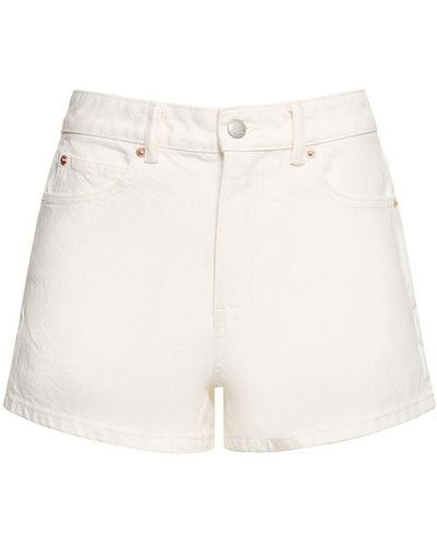 Alexander Wang Shorts de algodón con cintura alta - Blanco