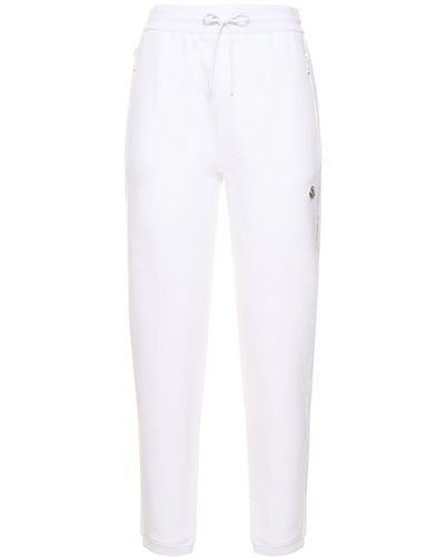 Moncler Genius Pantalones de algodón jersey - Blanco