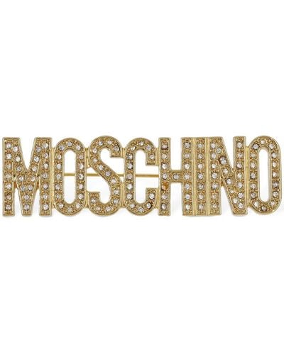 Moschino クリスタルブローチ - メタリック