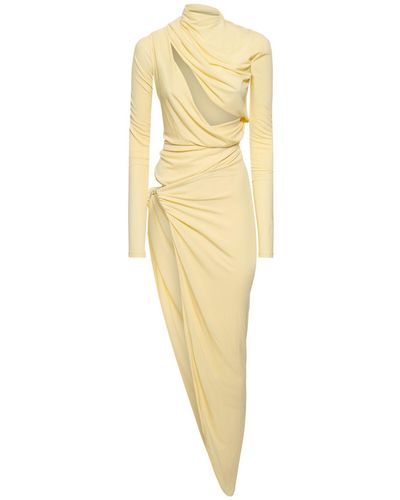 Christopher Esber Framed Draped Cutout Dress - Yellow